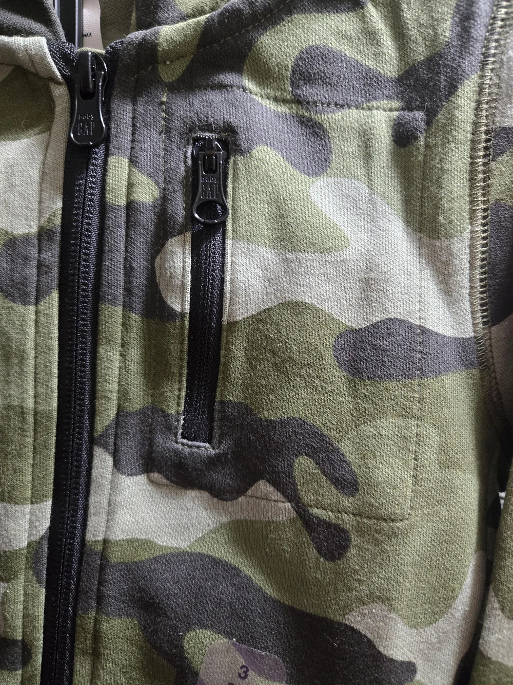 GAP Kids Camouflage Zip-Up Hoodie - Green Camo